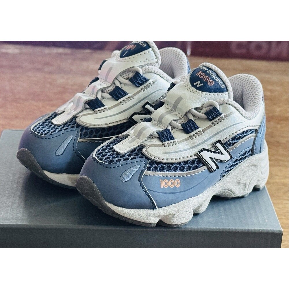 Toddler Size 5 New Balance 1000 Bungee Lace Blue Grey Medium IV1000PK NIB